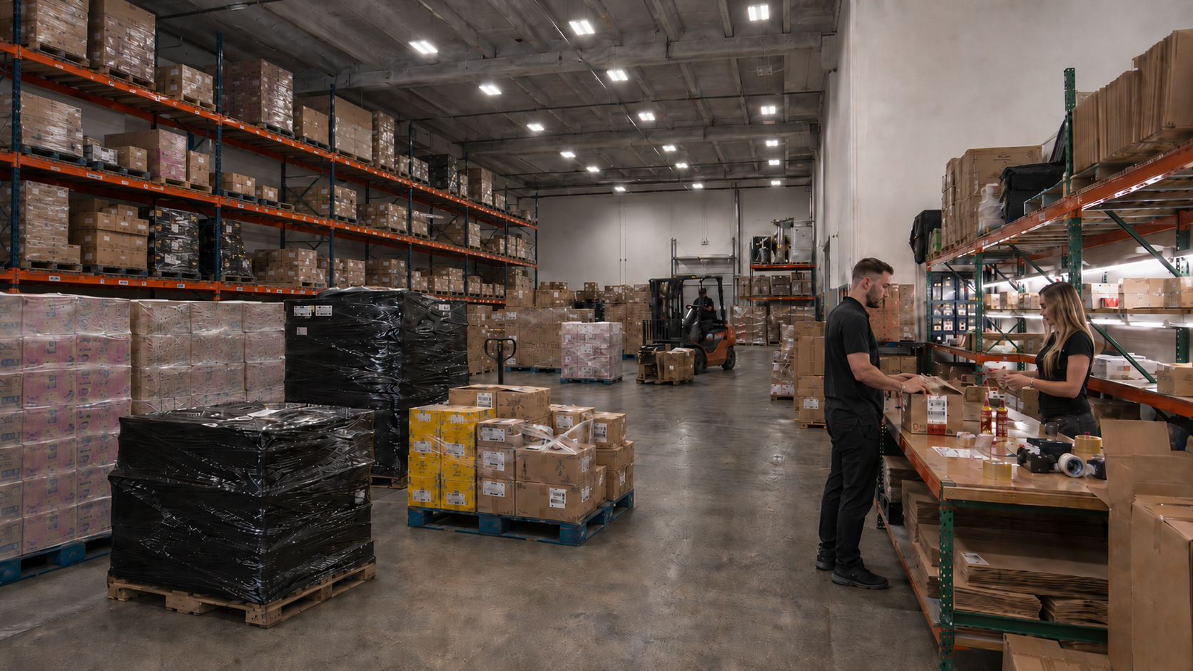 Organized supplier inventory and boxes